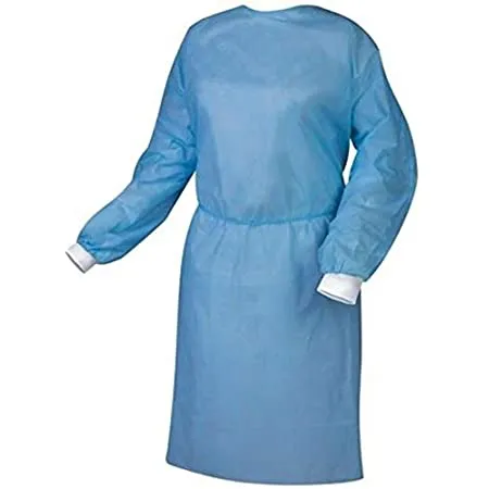 Aspen Surgical - 51196 - Isolation Gown AAMI Level 2 Full Coverage w-Knit Cuffs SMS Universal Blue Non-Sterile