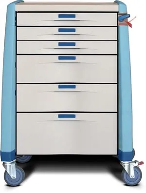 Capsa Healthcare - AM10MC-LCD-B-DR701 - Standard Cart, Light Creme/ Dark Creme, Break Away Lock, (7) Drawers and (1) Drawer (DROP SHIP ONLY)