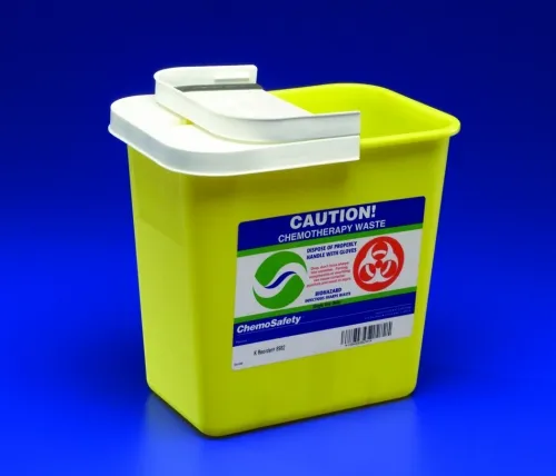 Cardinal Health - SharpSafety - 8985PG2 - SharpSafety Chemotherapy Sharps Container, PGII rated to allow for DOT approved transport, Hinged Lid, Yellow, 8 Gallon Capacity, Molded in Carrying Handles.