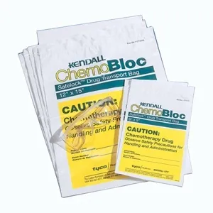 Cardinal - ChemoPlus - From: CT0500 To: CT0525 -  Chemo Drug Transport Bag  12 X 15 Inch Clear / Yellow Zip Closure