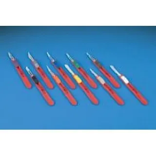 Deroyal - From: D4510 To: D4515 - Safety Scalpel DeRoyal No. 11 Stainless Steel / Plastic Classic Grip Handle Sterile Disposable