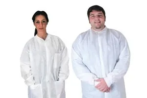 Dukal - 342P - Pocket Lab Coat, Large, White, Non-Sterile, 10/bg, 5 bg/cs (30 cs/plt)