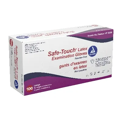 DYNAREX - Safe-Touch - 2338 - Dynarex Safe Touch Exam Glove Safe Touch Large NonSterile Latex Standard Cuff Length Fully Textured Ivory Not Rated