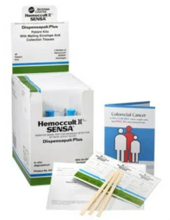 HemoCue America - 61100 - Hemocue Hemoccult II Dispensapak Cancer Screening Patient Sample Collection and Screening Kit Hemoccult II Dispensapak Colorectal Cancer Screening Fecal Occult Blood Test (FOBT) Stool Sample 50 Tests CLIA Waived