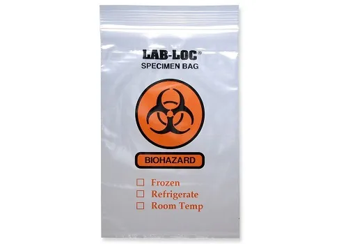 Elkay Plastics From: LABZ1215BA To: LABZ810BA - Lab-Loc Specimen Bags with Removable Biohazard Symbol and Absorbent Pad