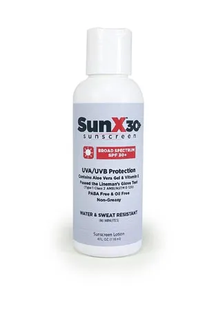First Aid Only - 18-204 - SunX30 Sunscreen Lotion, 4oz, btl (DROP SHIP ONLY - $50 Minimum Order)