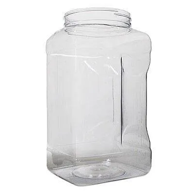 Frontier Bulk - 8548 - 1 gallon Square Clear Wide-Mouth Jar with Lid 4 count