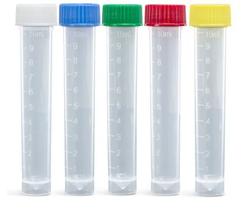 Globe Scientific - 6102G - Transport Tube, With Separate Screw Cap, Pp, Conical Bottom, Self-standing, Molded Graduations