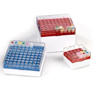 Globe Scientific - BioBOX - 3042Y - Cryo Storage Box Biobox 94 X 132 X 132 Mm Yellow Polycarbonate 81 Tube Capacity