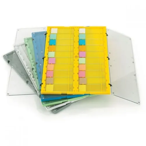 Globe Scientific - From: 513029A To: 513029Y - Slide File Folder With Clear Hinged Lids, 20 place, Hips/san