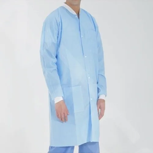 Graham Medical - 85176 - Labmates Coat,  3-Pocket, X-Small, Nonwoven, Blue, 50/cs