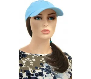 Hats For You - 310-04-BR-S13 - Baseball Cap With Brown Hair Piece