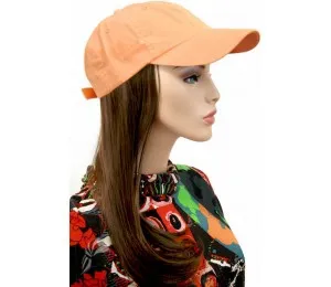 Hats For You - 310-10-BR-S13 - Baseball Cap With Brown Hair Piece