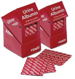 HemoCue America - From: 110608 To: 110723  Urine Albumin Microcuvettes, Individually Packaged, (Perishable product; must be refrigerated; non returnable), 50/bx