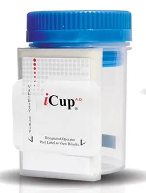 Alere - I-DUE-1107-141 - Drug Test, iCup A.D. (OX, CR, PH), Tests For COC, THC, OPI, AMP, mAMP, BZO, BAR, OXY, MTD & PPX, 25/bx (US Only)