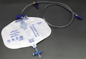 Amsino - AS32200 - Drainage Bag, 2000mL, Anti-Reflux Device, Pre-Pierced Needle-Free Sampling Port(Luer Slip or Blunt Cannula Compatible), Single Hook & Rope Hanger, T-Tap Drain Port, Sterile Fluid Pathway, 20/cs