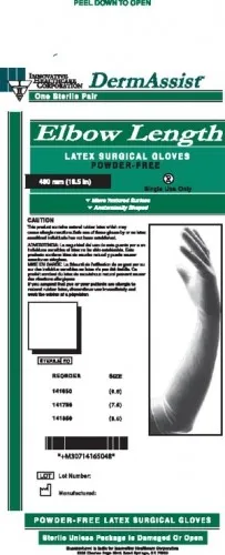 Innovative Healthcare - 141650 - Gloves, Surgical, Powder Free (PF), Size 6&frac12;, Latex, Sterile, Textured, Elbow Length (18&frac12;"), 25 pr/bx, 4 bx/cs