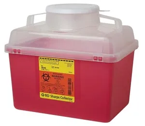 BD Becton Dickinson - 305464 - Sharps Collector, 14 Qt, Clear Top, Funnel Cap, 20/cs (8 cs/plt) (Continental US Only)