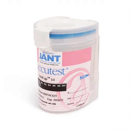 Jant Pharmacal - Accutest Splitcup - DS07AC625 - Drugs Of Abuse Test Kit Accutest Splitcup Amp, Bar, Bzo, Coc, Mamp/met, Mdma, Opi, Pcp, Ppx, Thc 25 Tests Clia Non-waived