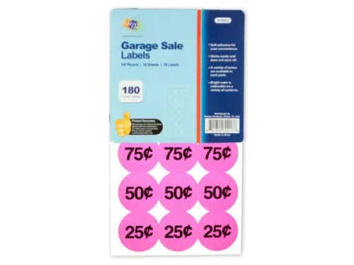 Kole Imports - GO101 - Garage Sale Labels 180ct