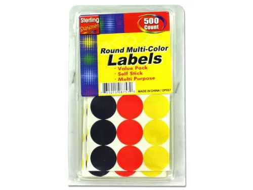 Kole Imports - OP227 - Round Multi-color Labels