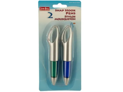Kole Imports - OP574 - 2 Pack Pens With Snap Hook