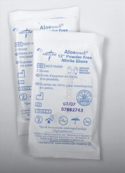 Medline - From: MDS194085 To: MDS194087  Aloetouch     Powder Free Nitrile Exam Gloves