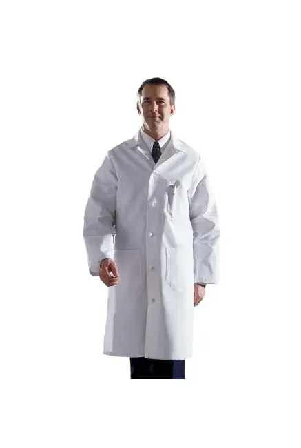 Medline - MDT17WHT42 - Lab Coat White Size 42 Knee Length 100% Cotton Reusable