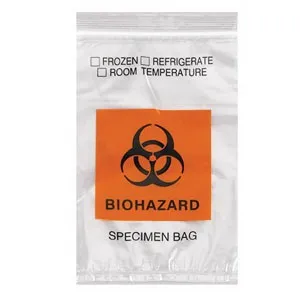 Medegen Medical - 4075 - Products Lab Guard Specimen Transport Bag with Document Pouch Lab Guard 6 X 9 Inch Zip Closure STAT / Biohazard Symbol / Storage Instructions NonSterile