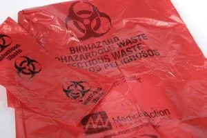 Medegen Medical - F116BX - Waste Bag, 23" x 23" Red, F-Code Series: Pass the ASTMD1922-67, 480 Gram Elmendorf Test, 1.2 mil, 7-10 gal, 100/bx, 4 bx/cs