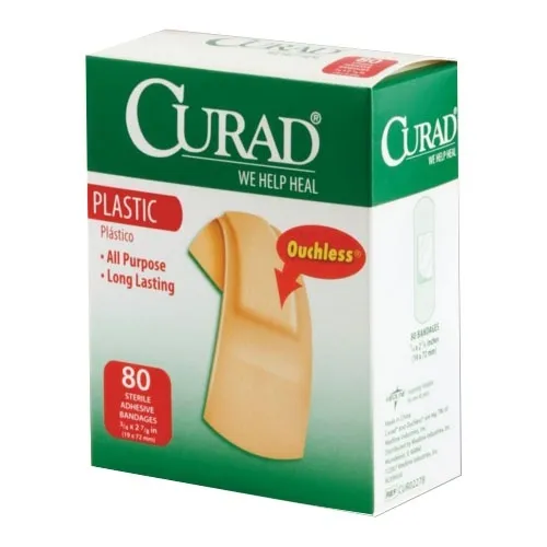 Medline - Curad - CUR45157RB - Industries   Plastic Adhesive Bandage, Assorted Sizes, Natural, Latex free, Sterile