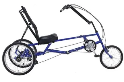 Monomano Cycling - From: MNMCAT-L-BLU To: MNMCAT-R-RED - Monomano Complete Adaptive Trike