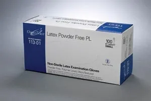 Omni International - 113-02 - Exam Glove, Latex, Medium, Powder Free (PF), 100/bx, 10 bx/cs (65 cs/plt)