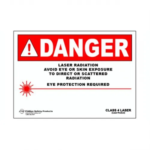 Phillips Safety - From: PL-W-30 To: PL-W-32 - Class 4 Plastic Laser Radiation Warning Sign #30