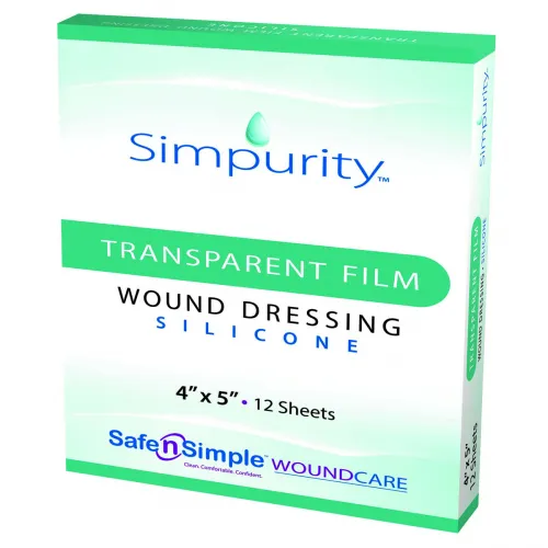 Safe N Simple - Simpurity - SNS57245 - Safe n Simple  Transparent Film Dressing  4 X 5 Inch Without Delivery Method Rectangle Sterile