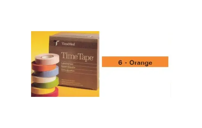 Precision Dynamics - Time - T-512-6 - Blank Label Tape Time Multipurpose Label Orange Vinyl 1/2 X 500 Inch