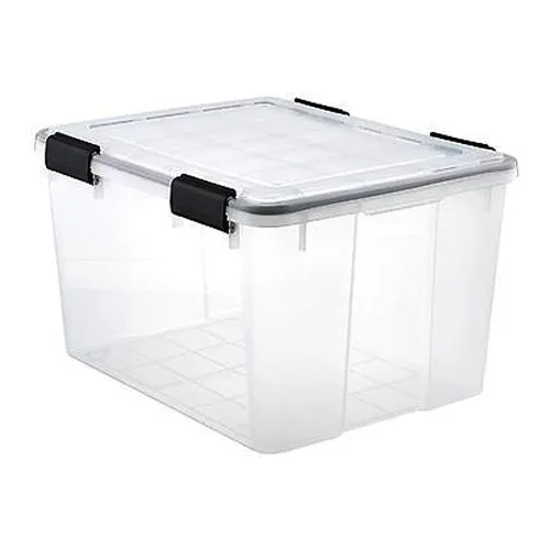 The Comfort - 10065387 - Weathertight Tote with Lid, Clear, 46.6 qt.