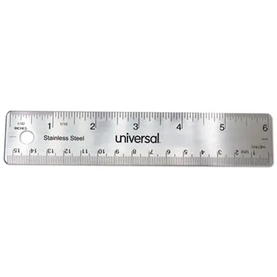 Universal - UNV59026 - Stainless Steel Ruler, Standard/Metric, 6"