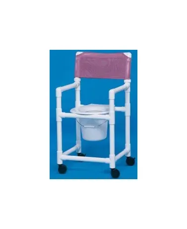 IPU - Standard - VLSC20TEAL - Commode / Shower Chair Standard Fixed Arms PVC Frame Mesh Backrest 17-1/4 Inch Seat Width 300 lbs. Weight Capacity